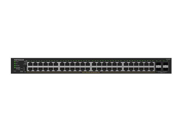 Netgear GS348TP 48-Port Gigabit Ethernet PoE+ Smart Managed Essentials Switch with 4 Dedicated SFP Ports (380W), GS348TP-200NAS