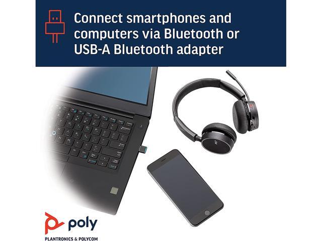 Plantronics - Voyager 4210 UC USB-A (Poly) - Bluetooth Single-Ear (Monaural) Headset - Connect to PC, Mac, & Desk Phone - Noise Canceling - Works...
