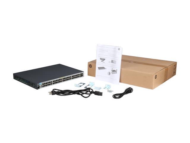 HPE Aruba 2530-48G-PoE+ - Switch - Managed - 48 x 10/100/1000 (PoE+) + 4 x Gigabit SFP - Desktop, Rack-mountable, Wall-mountable - PoE+ (J9772A#ABA)