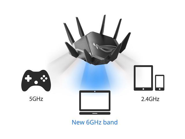 ASUS WiFi 6E Gaming Router (ROG Rapture GT-AXE11000) - Tri-Band 10 Gigabit Wireless Router, World's First 6GHz Band for Wider Channels & Higher...