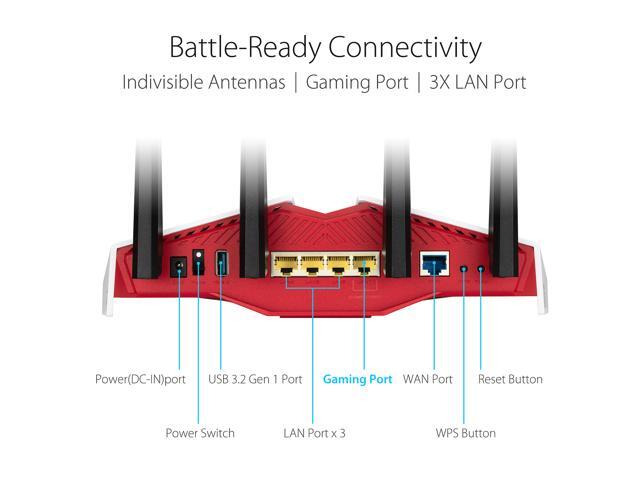 ASUS RT-AX82U AX5400 Dual-band WiFi 6 Gaming Router GUNDAM EDITION, Mesh WiFi, Lifetime Free Internet Security, Dedicated Gaming Port, Mobile Game...