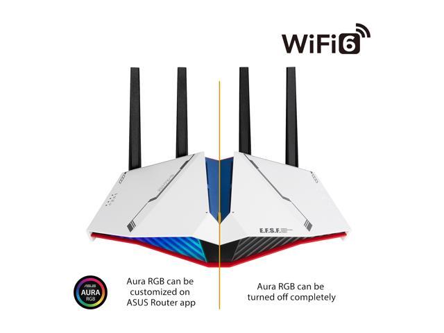 ASUS RT-AX82U AX5400 Dual-band WiFi 6 Gaming Router GUNDAM EDITION, Mesh WiFi, Lifetime Free Internet Security, Dedicated Gaming Port, Mobile Game...