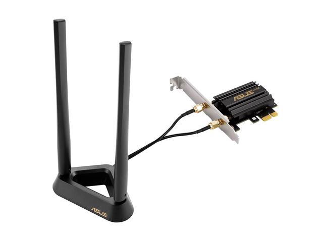 ASUS WiFi 6E + Bluetooth 5.2 PCI-E Expansion Card (PCE-AXE58BT) WPA3, 160MHz, WPA3 Network Security, OFDMA and MU-MIMO, External Antenna, Magnetic...