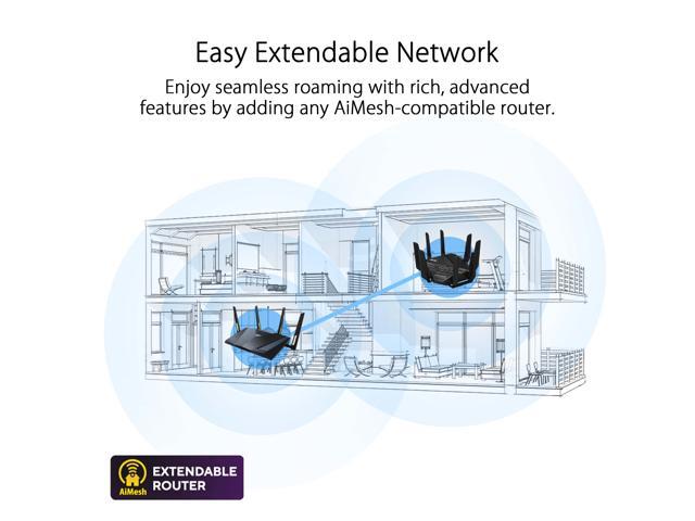 ASUS - RT-BE96U BE19000 Tri-Band Wi-Fi 7 Router - Black - image 8