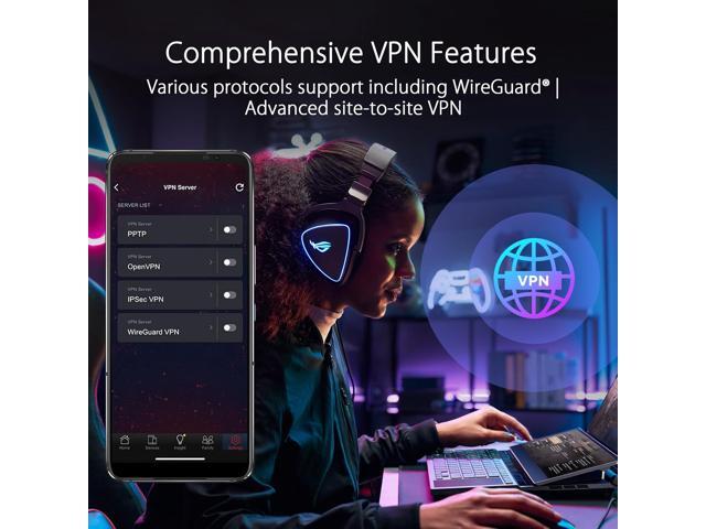 ASUS - ROG Rapture GT-BE98 Pro BE30000 Quad-Band Wi-Fi 7 Gaming Router - Black - image 8