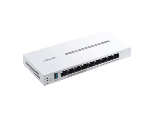 ASUS ExpertWiFi EBG19P Gigabit PoE+ VPN wired router, 8 PoE+ ports, 123W, Up to 3 WAN ethernet ports + 1 USB WAN, Perfect for APs, Commercial-grade...