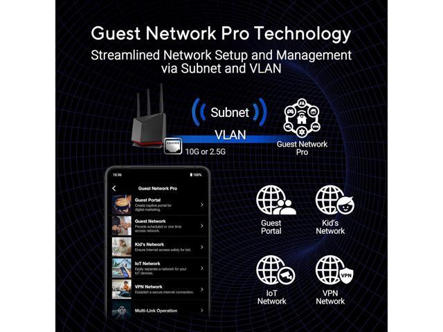 ASUS - RT-BE86U BE6800 Dual-Band Wi-Fi 7 Router - Black - image 9