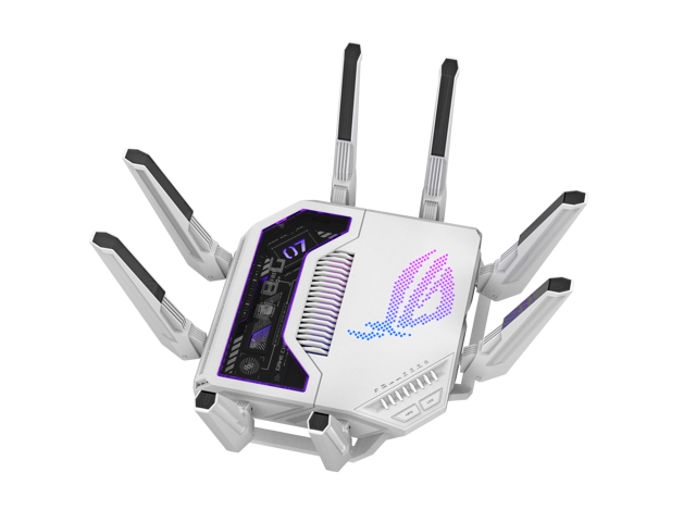 ASUS - ROG Rapture GT-BE19000AI Tri-Band Wi-Fi 7 Gaming Router - White - image 3