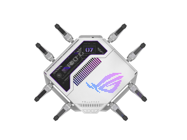 ASUS - ROG Rapture GT-BE19000AI Tri-Band Wi-Fi 7 Gaming Router - White - image 4