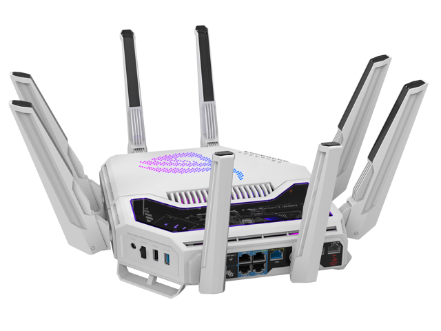 ASUS - ROG Rapture GT-BE19000AI Tri-Band Wi-Fi 7 Gaming Router - White - image 6