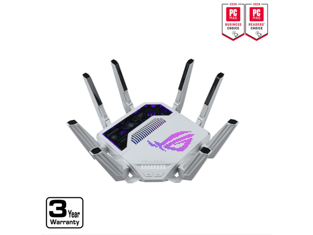 ASUS ROG Rapture GT-BE19000AI Tri-band Gaming Router, WiFi 7, 802.11be, up to 3,500 sq. ft. & 200+ devices, Triple Level Security, Support AiMesh...