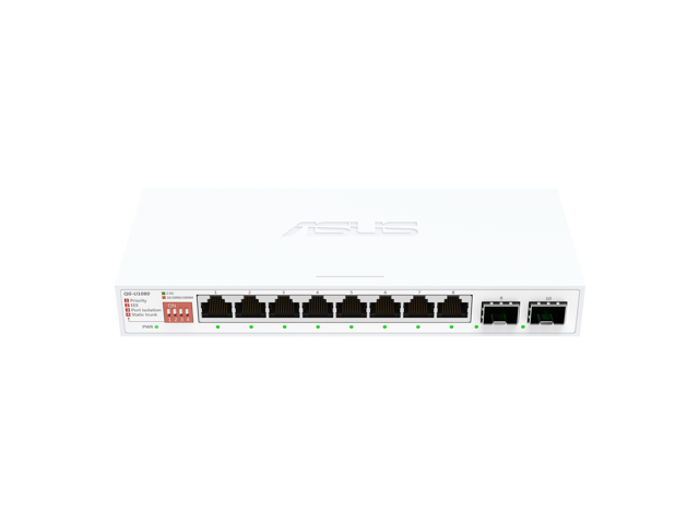 ASUS - QG-U1080 8-Port 2.5G + 2-Port 10G SFP+ Unmanaged Ethernet Switch - White - image 5