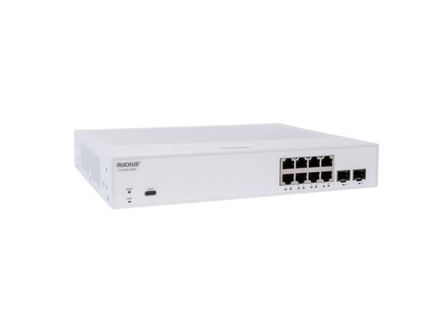 RUCKUS ICX 8100 Compact Switch, 8x10/100/1000 Mbps PoE+ 802.3at, 30W Class 4 ports, 2x1GbE SFP uplink-ports, 124W PoE budget. Power cord not...
