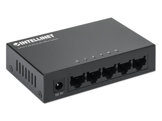 Intellinet 5-Port Fast Ethernet Office Switch, Desktop Size, Metal, IEEE 802.3az (Energy Efficient Ethernet)