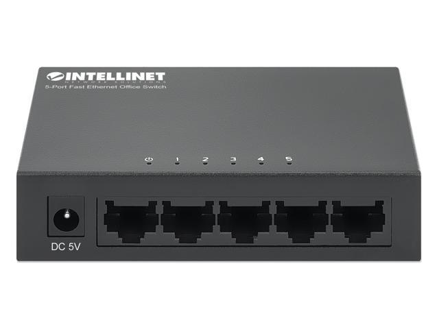Intellinet 5-Port Fast Ethernet Office Switch, Desktop Size, Metal, IEEE 802.3az (Energy Efficient Ethernet)