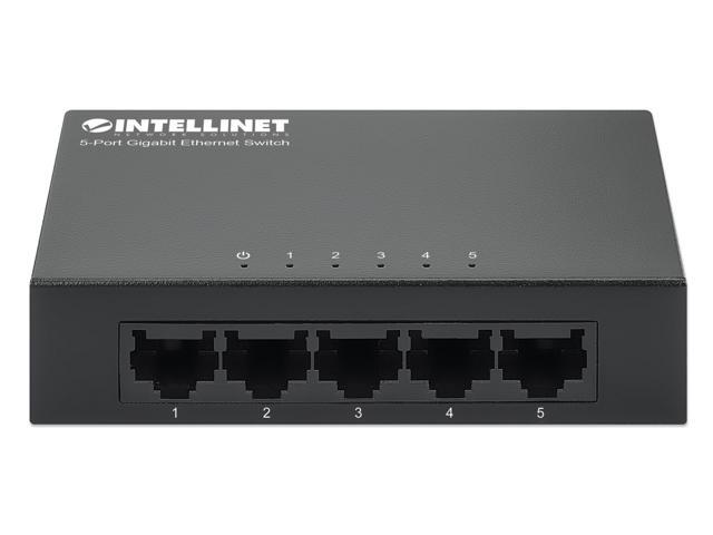 Intellinet 5-Port Gigabit Ethernet Switch, Desktop Size, Metal Housing, IEEE 802.3az (Energy Efficient Ethernet)