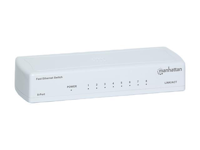 Manhattan 8-Port Ethernet Network Switch: Expand Your Network with Easy Plug-and-Play, Compact Design, and Energy-Saving Technology - 560689