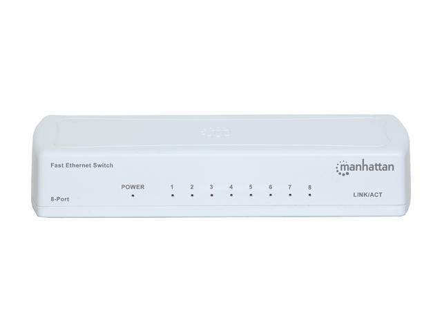 Manhattan 8-Port Ethernet Network Switch: Expand Your Network with Easy Plug-and-Play, Compact Design, and Energy-Saving Technology - 560689
