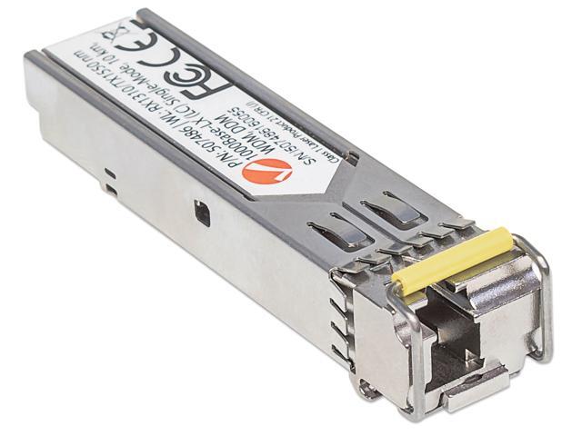 Intellinet Gigabit Fiber WDM Bi-Directional SFP Optical Transceiver Module, 1000Base-LX (LC) Single-Mode Port, 10 km (6.2 mi.), WDM (RX1310/TX1550)