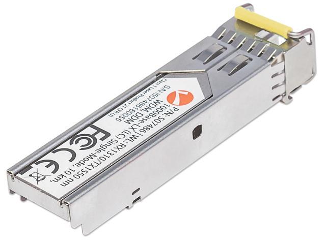 Intellinet Gigabit Fiber WDM Bi-Directional SFP Optical Transceiver Module, 1000Base-LX (LC) Single-Mode Port, 10 km (6.2 mi.), WDM (RX1310/TX1550)