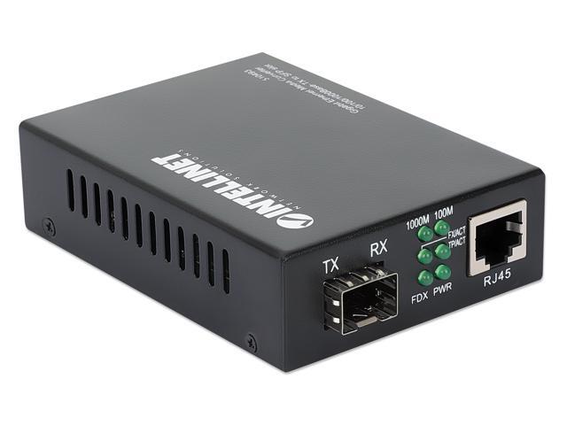 Intellinet Gigabit Ethernet to SFP Media Converter, 10/100/1000Base-TX to SFP slot