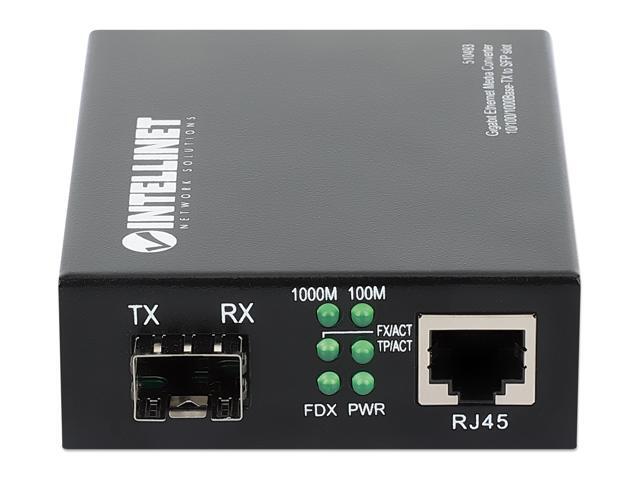 Intellinet Gigabit Ethernet to SFP Media Converter, 10/100/1000Base-TX to SFP slot