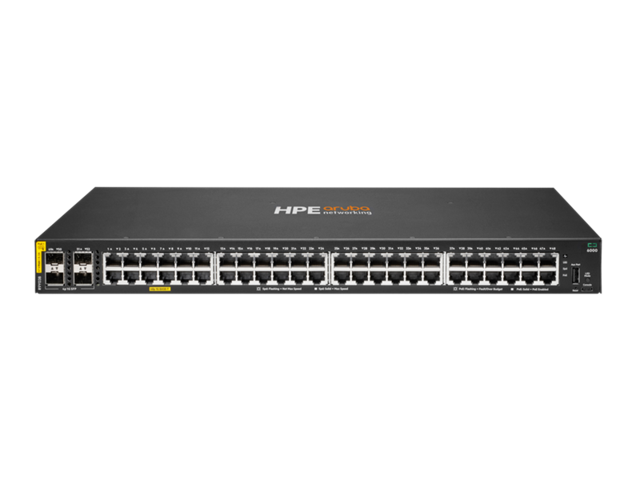 HPE Aruba Networking CX 6000 48G Class4 PoE 4SFP 740W Switch - L3 - managed - 48x 10/100/1000 (PoE+) + 4x Gigabit SFP (uplink) - rack-mountable -.