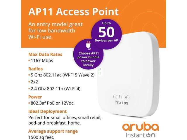 HPE Networking Instant On Access Points AP11 - Power Adapter Included (R3J21A)