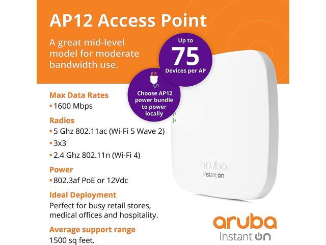 HPE Networking Instant On AP12 Indoor Access Points - Power Adapter Included (R3J23A)