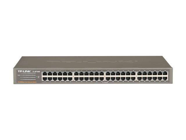 TP-Link 48-Port Fast Ethernet Unmanaged Switch Plug and Play Rackmount Metal Fanless Limited Lifetime (TL-SF1048)