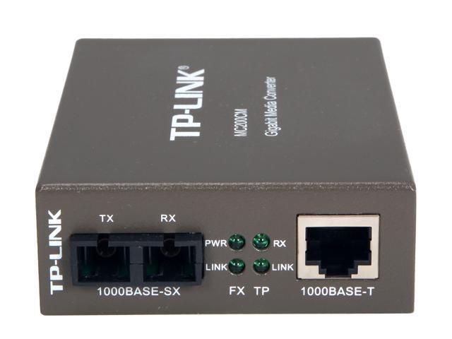 TP-Link Gigabit SFP to RJ45 Fiber Media Converter, Fiber to Ethernet Converter 10/100/1000Mbps RJ45 Port to 1000Base-SX Multi-Mode Fiber (MC200CM)...