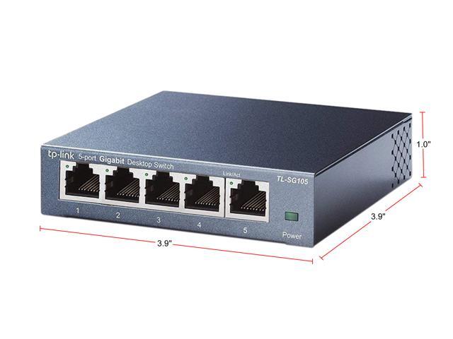 TP-Link 5 Port Gigabit Ethernet Network Switch - Ethernet Splitter Plug & Play Fanless Sturdy Metal w/ Shielded Ports Traffic Optimization...