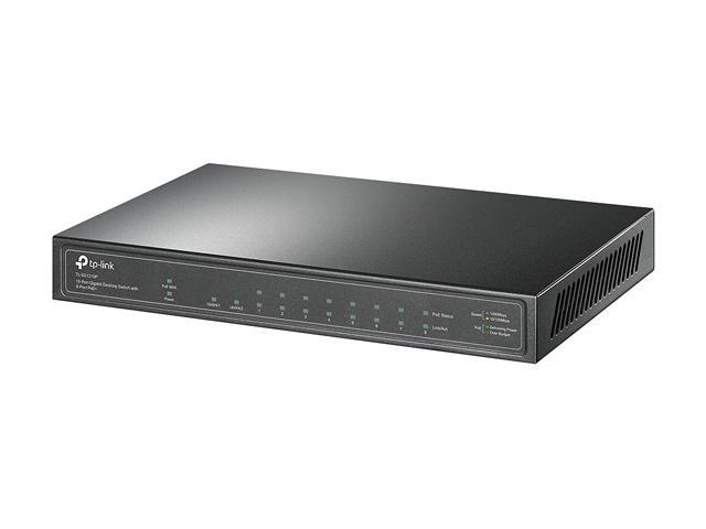 TP-Link 8 Port Gigabit PoE Switch 8 PoE+ Ports @63W, w/ 1 Gigabit Port and 1 SFP Slot Desktop Plug & Play Support QoS and IGMP (TL-SG1210P)