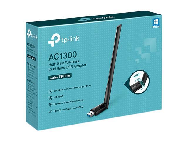 TP-Link Archer T3U Plus USB 3.0 AC1300 High Gain Wireless Dual Band USB Adapter