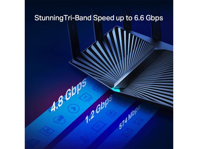 TP-Link Archer AX90 WiFi 6 AX6600 Router - Tri Band 8-Stream Gigabit Router, MU-MIMO, Dual WAN Ports (2.5G+1G), OFDMA, 1.5GHz Quad-Core CPU