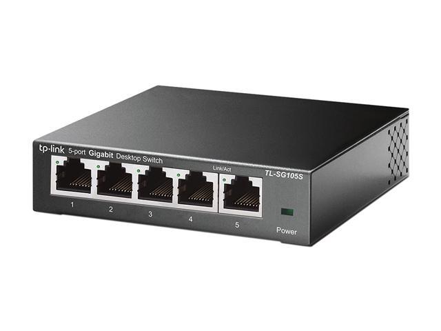 TP-Link TL-SG105S 5 Port Gigabit Ethernet Switch Desktop/Wall-Mount Plug & Play Fanless Sturdy Metal Limited Lifetime Protection ...