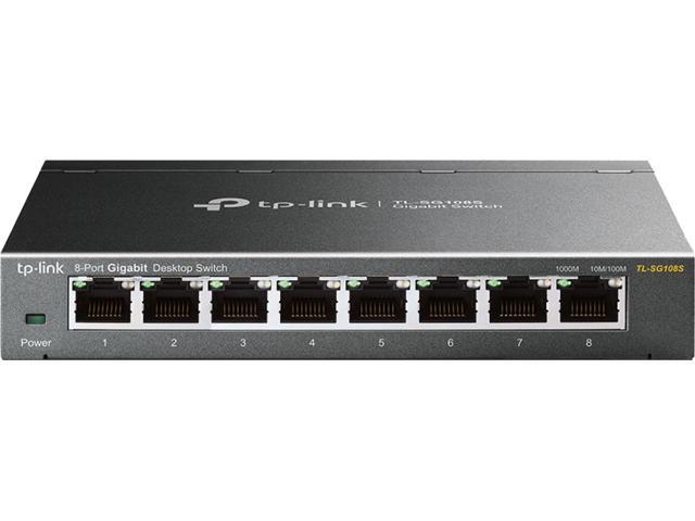TP-Link TL-SG108S 8 Port Gigabit Ethernet Switch Desktop/Wall-Mount Plug & Play Fanless Sturdy Metal Limited Lifetime Protection ...