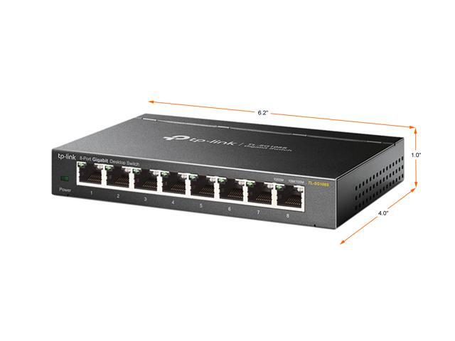 TP-Link TL-SG108S 8 Port Gigabit Ethernet Switch Desktop/Wall-Mount Plug & Play Fanless Sturdy Metal Limited Lifetime Protection ...