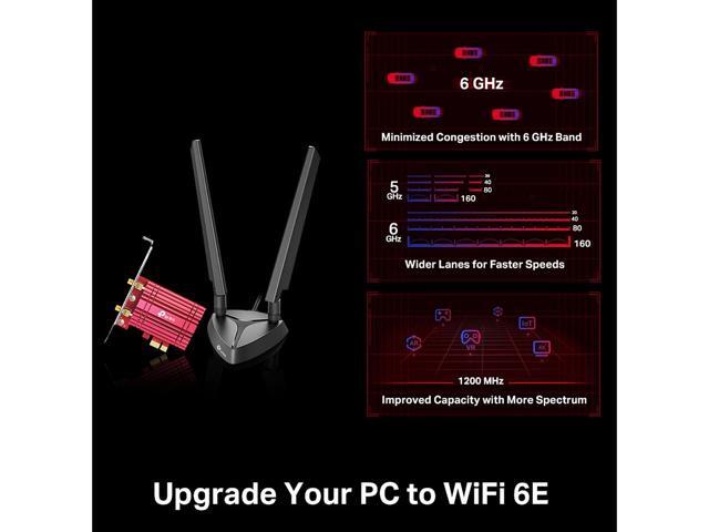 TP-Link Archer TXE75E/CA PCI Express AXE5400 Wi-Fi 6E Bluetooth 5.3 PCIe Adapter