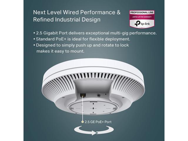TP-Link EAP670 Omada WiFi 6 AX5400 Wireless 2.5G Ceiling Mount Access Point