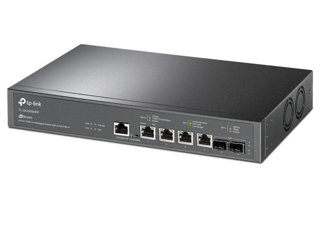 TP-Link JetStream 6-Port 10GE L2+ Managed Switch with 4-Port PoE++
