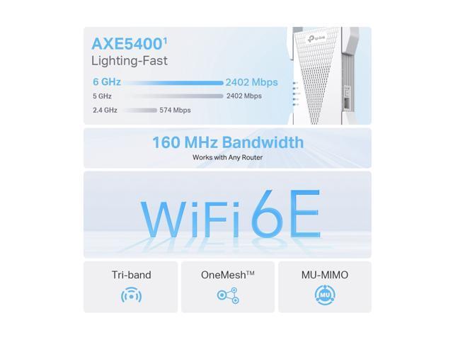 TP-Link - AXE5400 Tri-Band Mesh Wi-Fi 6E Range Extender - White - image 5