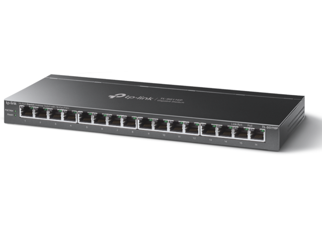 TP-Link TL-SG116P 16 Port Gigabit PoE Switch 16 PoE+ Ports @120W