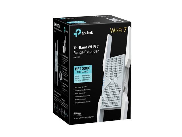 TP-Link BE10000 Wi-Fi 7 Tri-Band Range Extender, RE653BE