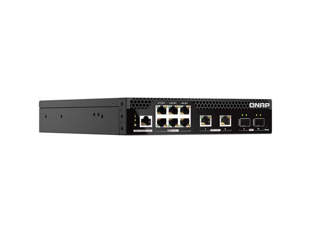 QNAP QSW-M2106PR-2S2T-US Half-Rackmount Switch 10GbE and 2.5GbE PoE++ Layer 2 Web Managed Switch for New-Generation Wi-Fi Deployment