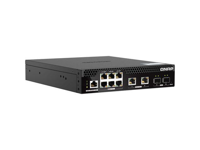QNAP QSW-M2106PR-2S2T-US Half-Rackmount Switch 10GbE and 2.5GbE PoE++ Layer 2 Web Managed Switch for New-Generation Wi-Fi Deployment