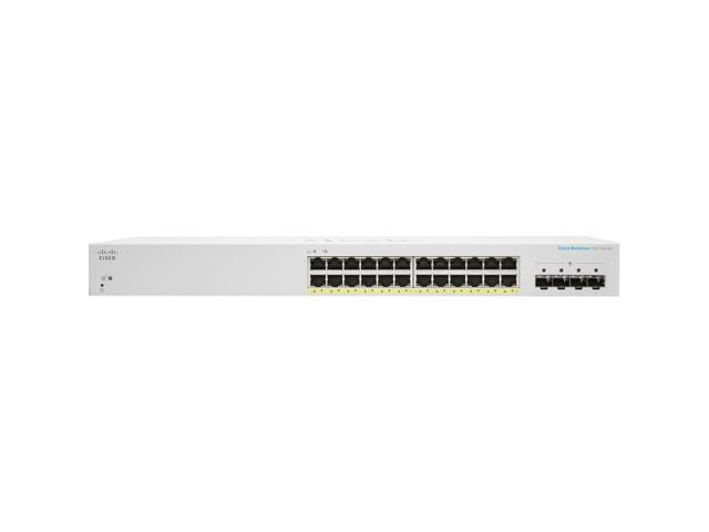 Cisco Business CBS220 Gigabit Ethernet Switch w/ 10G Uplinks, 24 10/100/1000 PoE+ ports w/ 195 W power budget, 4 x 10G SFP+ port CBS220-24P-4X-NA