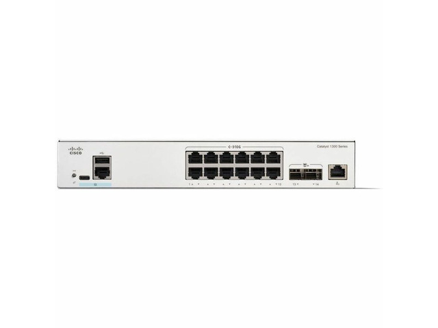 Cisco Catalyst C1300, 12 x 10 Gigabit copper ports, 2 x 10 Gigabit SFP+, 1 x GE management port, Rack-mountable C1300-12XT-2X