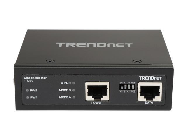 TRENDnet Hardened Industrial 60W Gigabit PoE+ Injector, DIN-Rail Mount, IP30 Rated Housing, Includes DIN-rail & Wall Mounts, TI-IG60