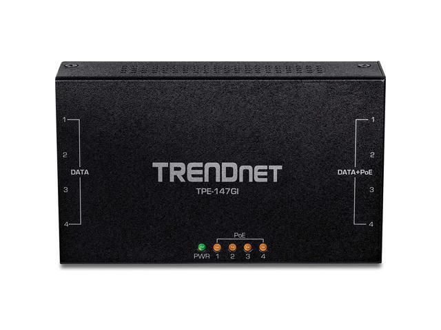TRENDnet 65W 4-Port Gigabit PoE+ Injector, TPE-147GI